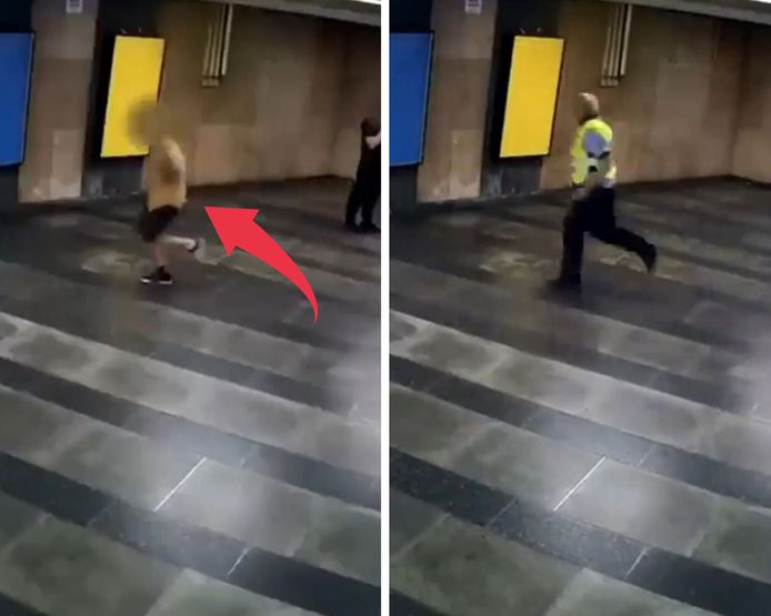 À Prague, en République tchèque, un suspect a été pris en chasse par un policier dans les couloirs du métro.