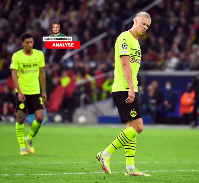 Erling Haaland baalt van de nederlaag tegen Ajax.