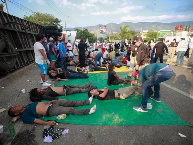 Zwaar verkeersongeval met vrachtwagen in Mexico: ruim 50 migranten komen om het leven