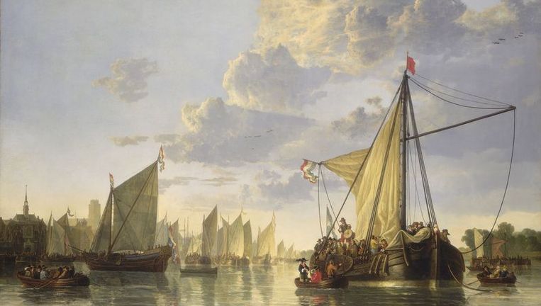 Aelbert Cuyp -De Maas bij Dordrecht, ca. 1650-1653 . Expositie 'Bewonderde Stad¿. Foto GPD/Collectie Frits Lugt Beeld 