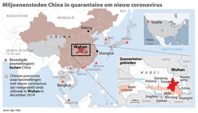 Miljoenensteden China in quarantaine om nieuw coronavirus.