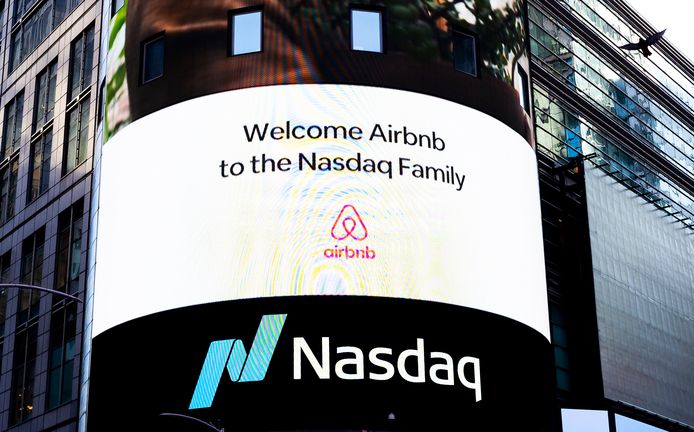 Airbnb wordt welkom geheten door de Amerikaanse Nasdaq-beurs.