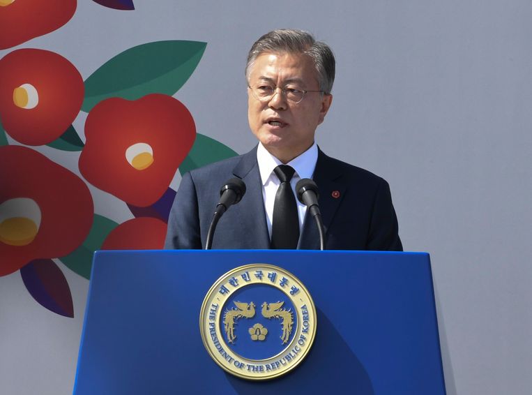 De Zuid-Koreaanse president Moon Jae-in  Beeld EPA