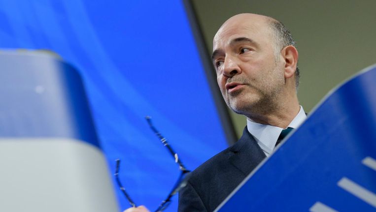 De toezichthoudende Franse EU-commissaris Pierre Moscovici. Beeld epa