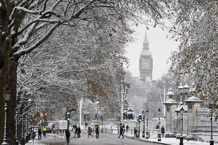 De sneeuwval zorgde ook voor mooie plaatjes van de Britse hoofdstad.