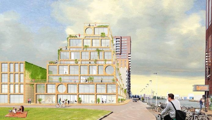 Artist impression Rotterdamse toren van Babel.
