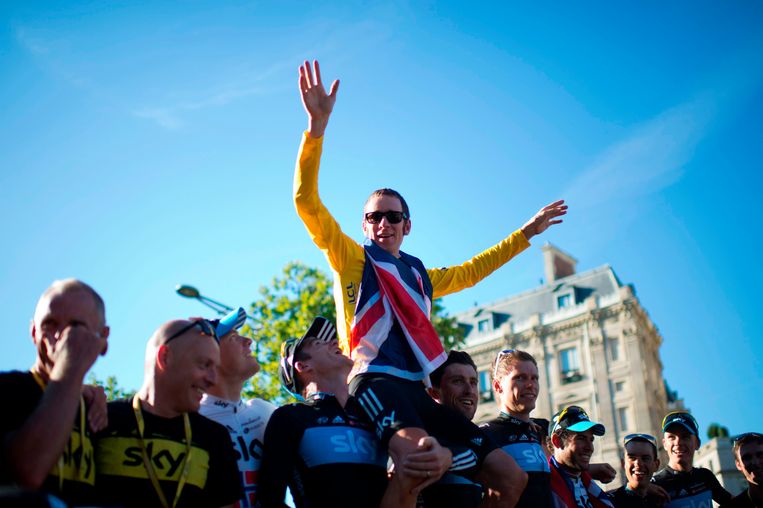 Bradley Wiggins won de Tour van 2012: een nu bekritiseerde zege. Beeld AFP
