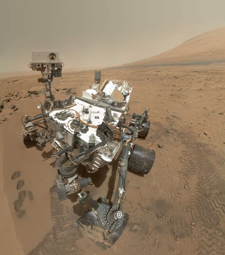 Een zelfportret van NASA's Marsvoertuig Curiosity. Beeld EPA