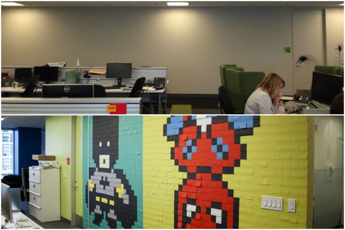 man geeft saai kantoor make over met ruim 8 000 post its bizar ad nl