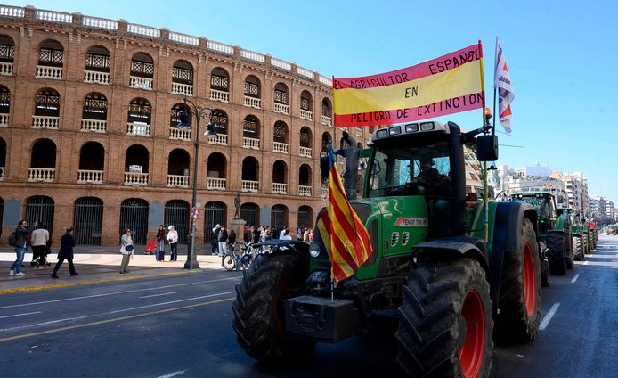 Het ging om een van de grootste boerenprotesten ooit in Spanje.
