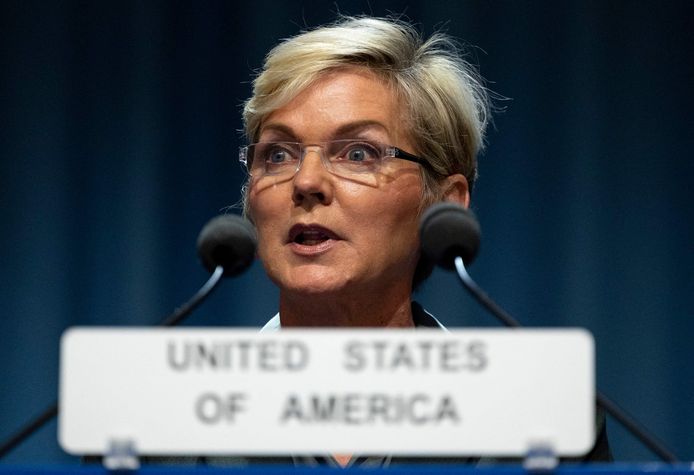 De Amerikaanse minister van Energie Jennifer Granholm.