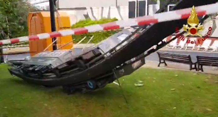 Door de autoriteiten vrijgegeven beelden van het treintje.