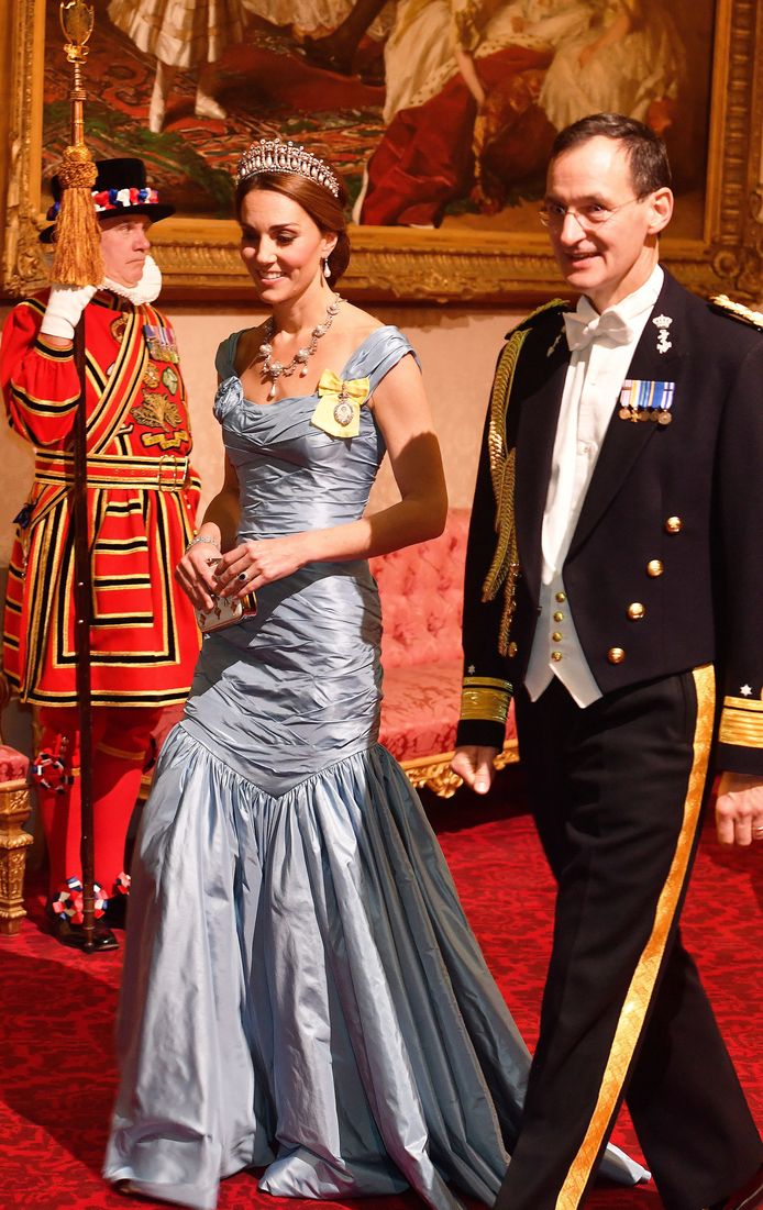 Kate Middleton schittert in de favoriete tiara van Diana.