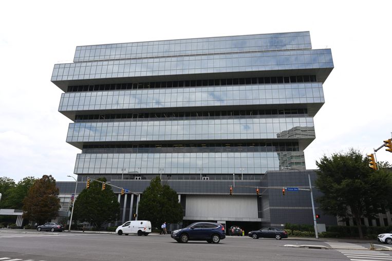 Het hoofdkwartier van de farmaceut Purdue in Stamford, Connecticut. Beeld AFP