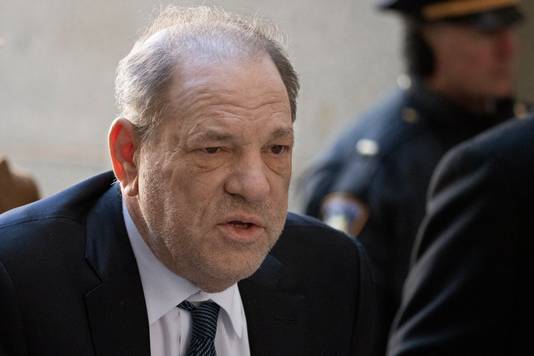 Harvey Weinstein tijdens zijn proces in New York.