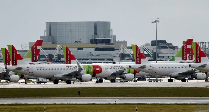 De luchthaven van Lissabon