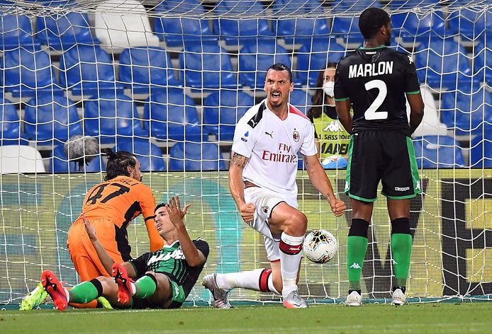 Ibrahimovic na zijn doelpunt tegen Sassuolo.