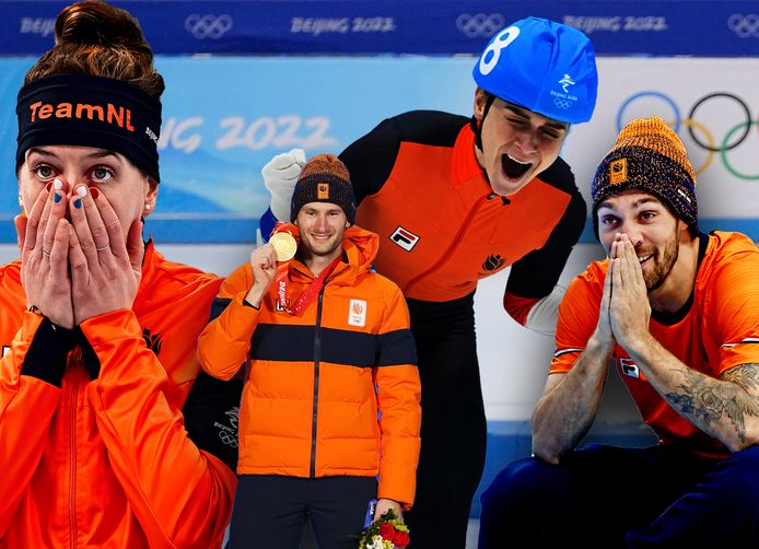Het gouden schaatskwartet: Ireen Wüst, Thomas Krol, Irene Schouten en Kjeld Nuis.