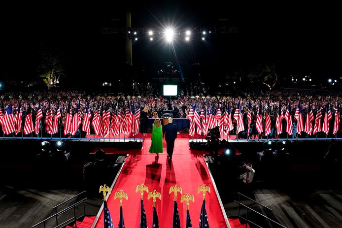 Donald en Melania Trump tijdens de Nationale Republikeinse Conventie.