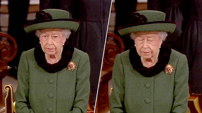 IN BEELD. Queen Elizabeth pinkt traantje weg terwijl ze laatste eer betuigt aan prins Philip