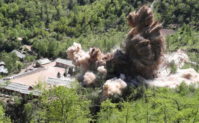 Delen van Punggye-ri, de nucleaire testlocatie van Noord-Korea, werden in 2018 opgeblazen.