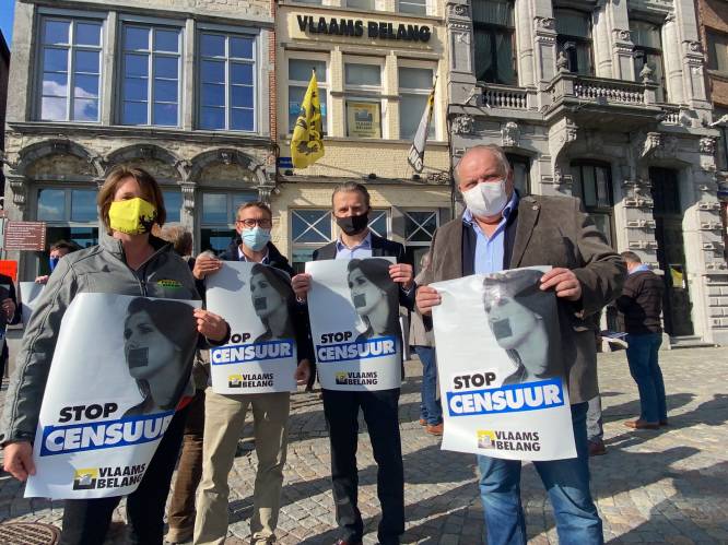 Vlaams Belang protesteert tegen veroordeling van leden Voorpost met identieke actie: “Dit is een rechtstreekse aanval op de vrije meningsuiting”