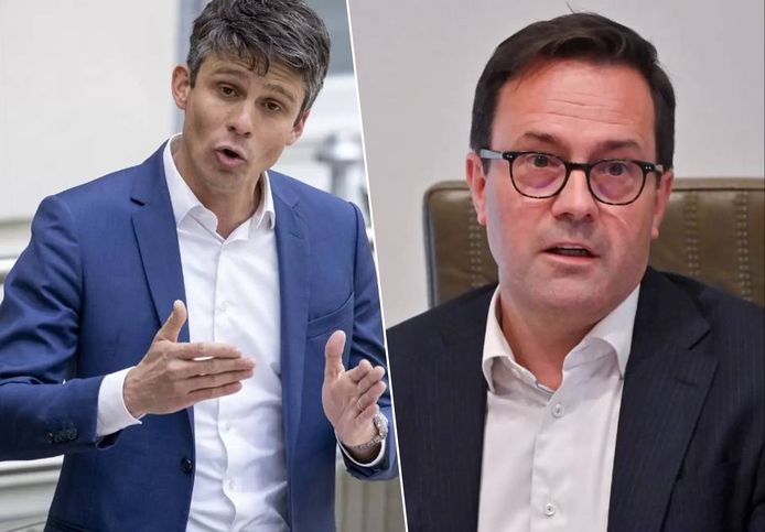 Vlaams minister van Media Benjamin Dalle en VRT-topman Frederik Delaplace