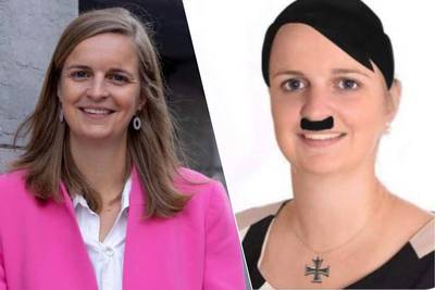 Mayor Maaike De Rudder angry about photo with Hitler moustache and Nazi haircut: “Many people find it distasteful and expressed their support for me”