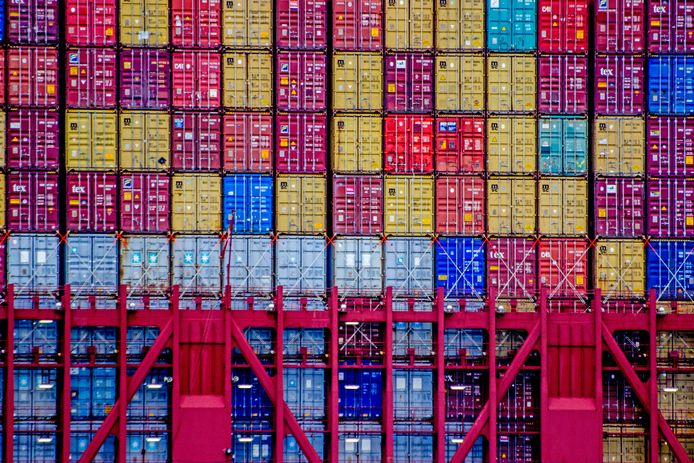 Containers in de Rotterdamse haven.
