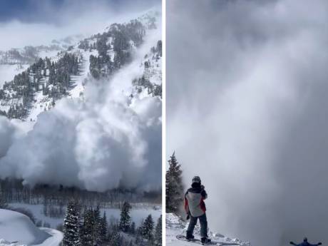 Une impressionnante avalanche dans les montagnes