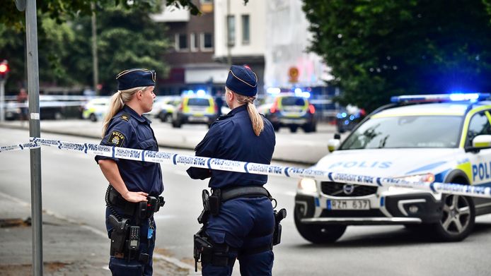 De politie zet een straat in het centrum van Malmö af (archiefbeeld).