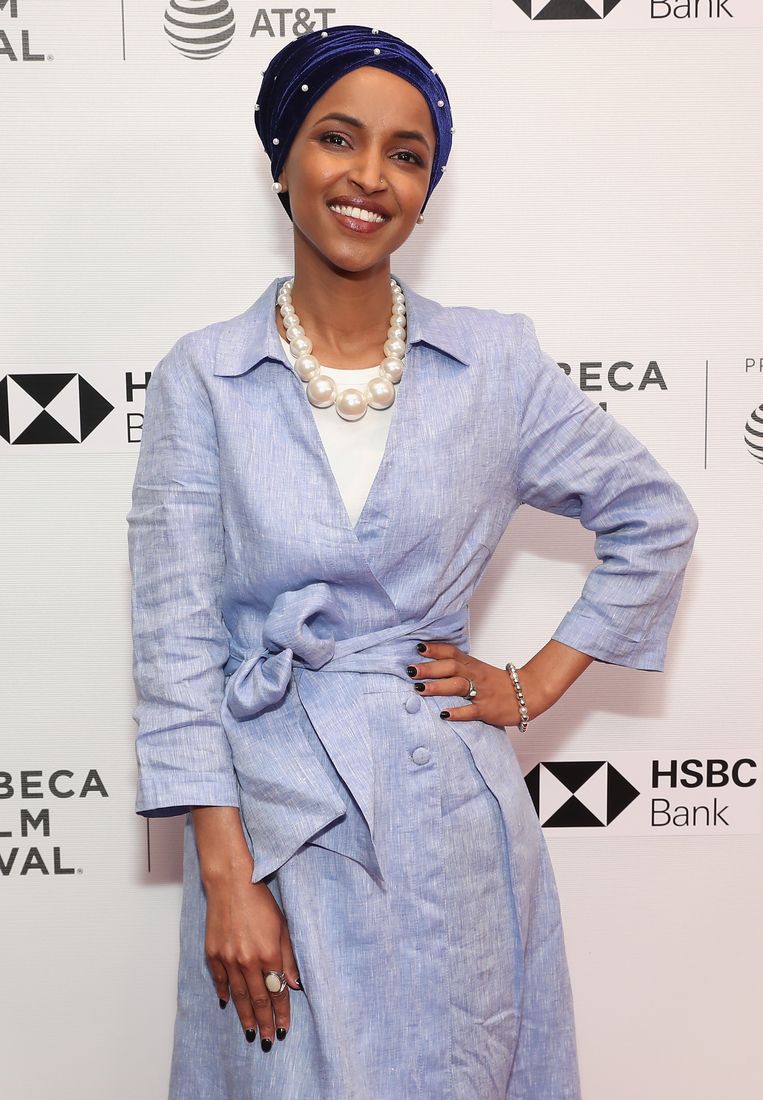  Ilhan Omar  Beeld Getty Images for Tribeca Film Fe