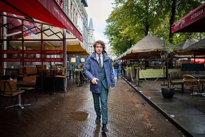 Jesse Klaver (GroenLinks) op het Plein in Den Haag.