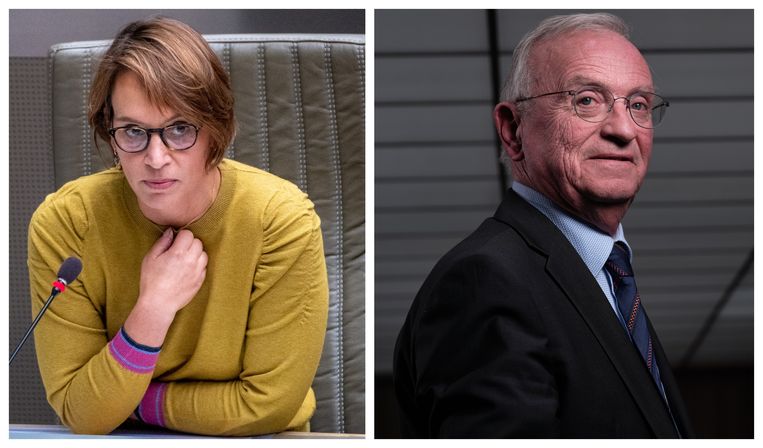 Elisabeth Meuleman (Groen) eist dat Luc Van Den Brande opstapt. Beeld Belga / PhotoNews