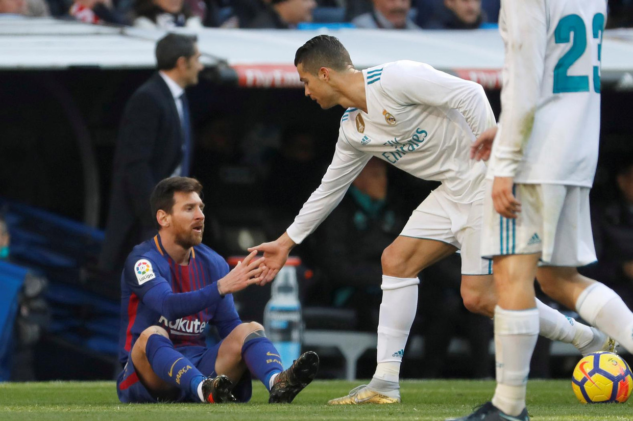 Lionel Messi en Cristiano Ronaldo. Beeld epa