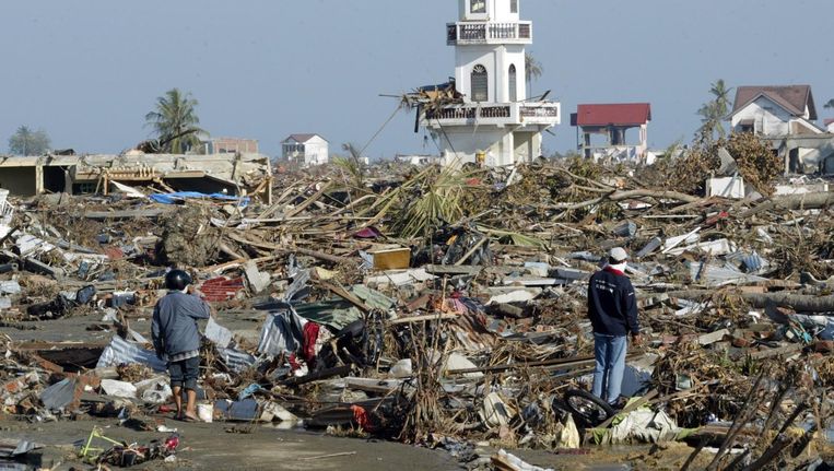 29 december 2004: verwoesting door de Tsunami in Banda Atjeh. Beeld anp
