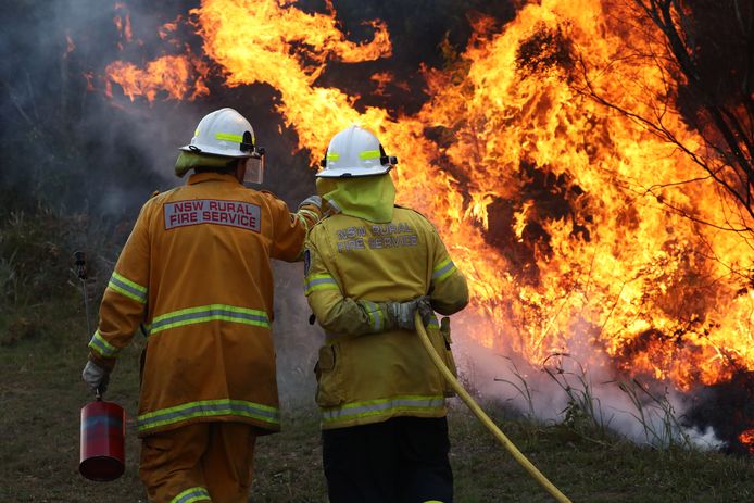 Brandweermannen aan het werk in New South Wales.