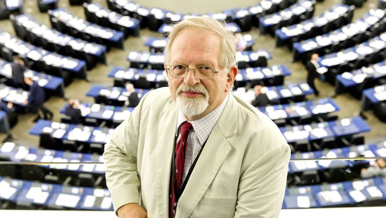 Hans Jansen in het Europees Parlement. Beeld anp