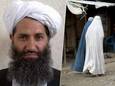 Mullah Hibatullah Akhundzada, de ‘Opperste Leider’ van de Taliban (links).