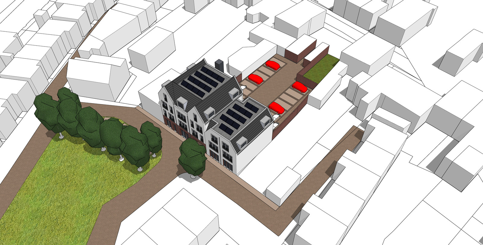 Vijftien nieuwe, sociale appartementen aan de Malenborch in hartje Huissen. Afbeelding ter illustratie.
