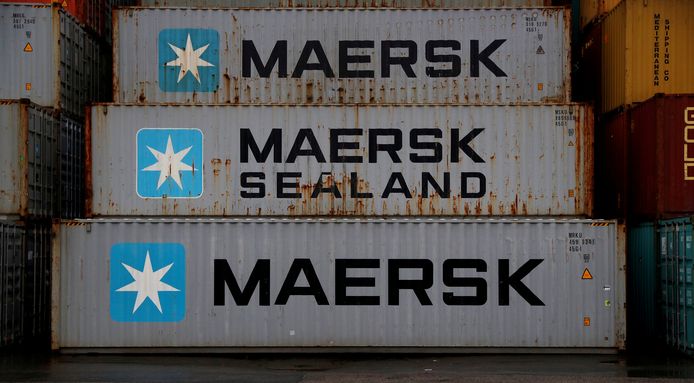 Containers van de Deense rederij Maersk.
