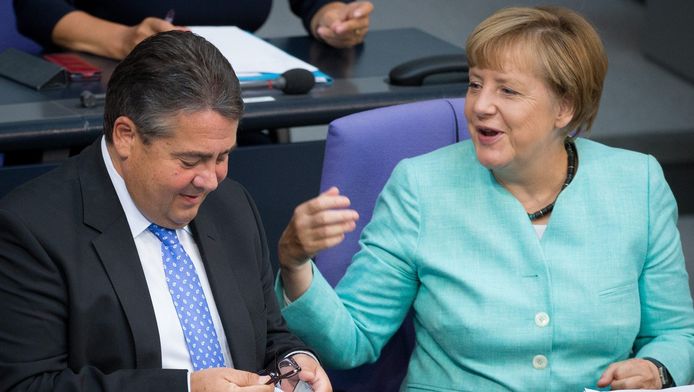 Angela Merkel et Sigmar Gabriel.