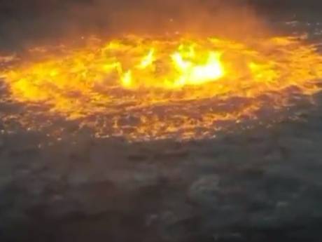 Gaslek in pijpleiding bij Golf van Mexico zorgt voor zee-inferno