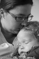 Wendy Marsman en haar overleden zoon Lennart.