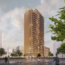 De Victoriatoren met 330 woningen; deze moet verrijzen op het parkeerterrein achter het TAC-gebouw aan de Mathildelaan in Eindhoven.