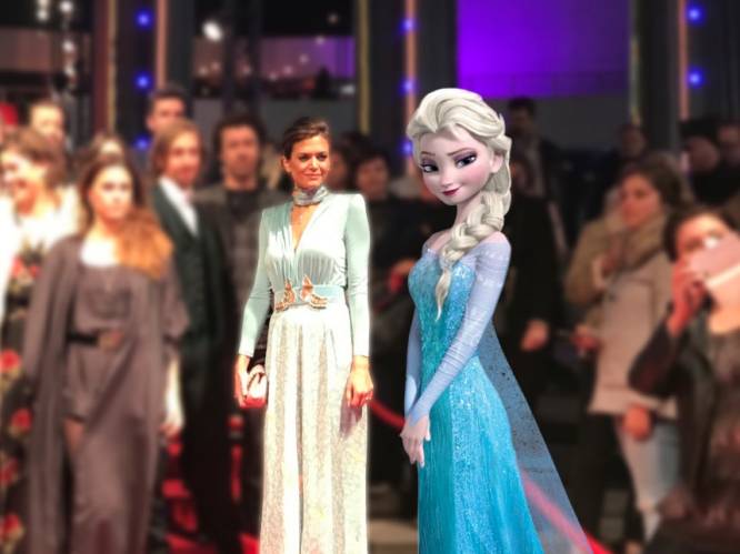 "Ze lijkt wel prinses Elsa uit 'Frozen'": Astrid Coppens trekt de aandacht op première