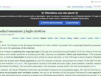 Wikipedia in 7 talen offline uit protest tegen Europese internetwetgeving