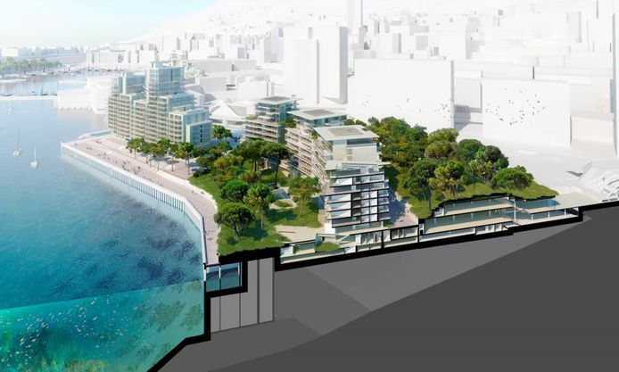 De nieuwe woonwijk van Monaco komt vlak bij het Monte Carlo Casino. Het breidt de dwergstaat uit met 15 hectare.