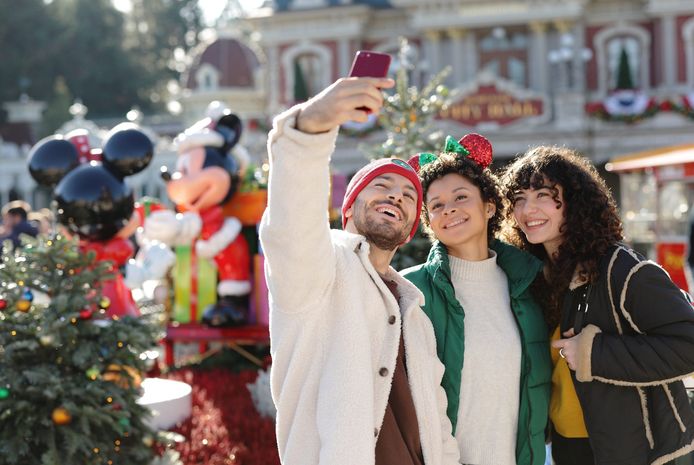 Kerstdecoratie in het Disneyland Park