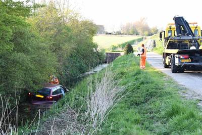 Auto in sloot na botsing op kruising Sint Philipsland